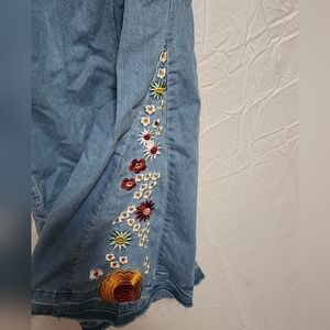 Flare Leg/Bell Bottom Embroided Pants